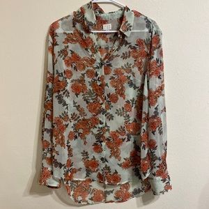 A New Day- Large- Floral button up Top